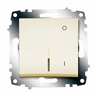 Выключатель 1-клавишный двухполюсный COSMO, с подсветкой, скрытый монтаж, кремовый |  код. 619-010300-236 |  ABB